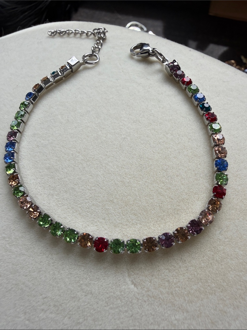 Multicolor Crystal Tennis Bracelet - Vibrant Rainbow Stones